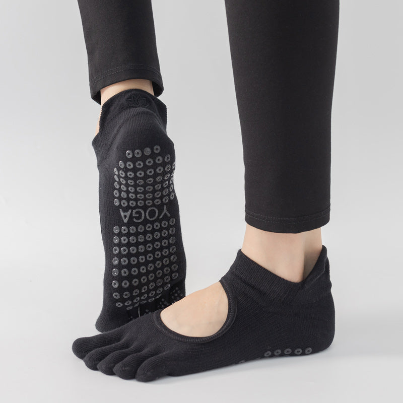 【Yoga Socks】V2黑色-女士五指瑜伽普拉提运动袜