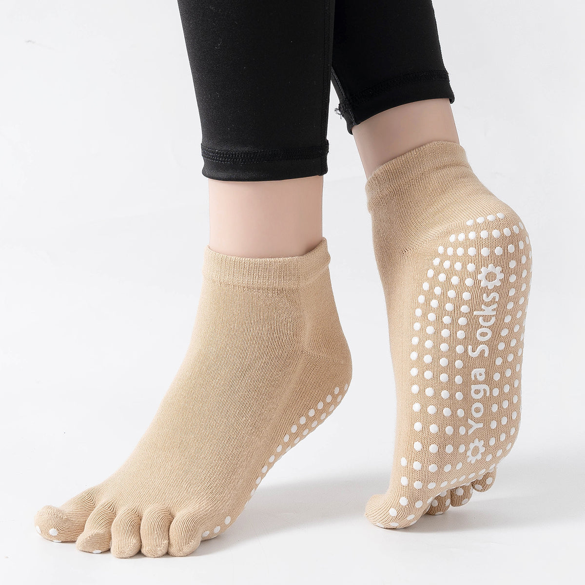 【Yoga Socks】G6米色-女士五指瑜伽普拉提运动袜