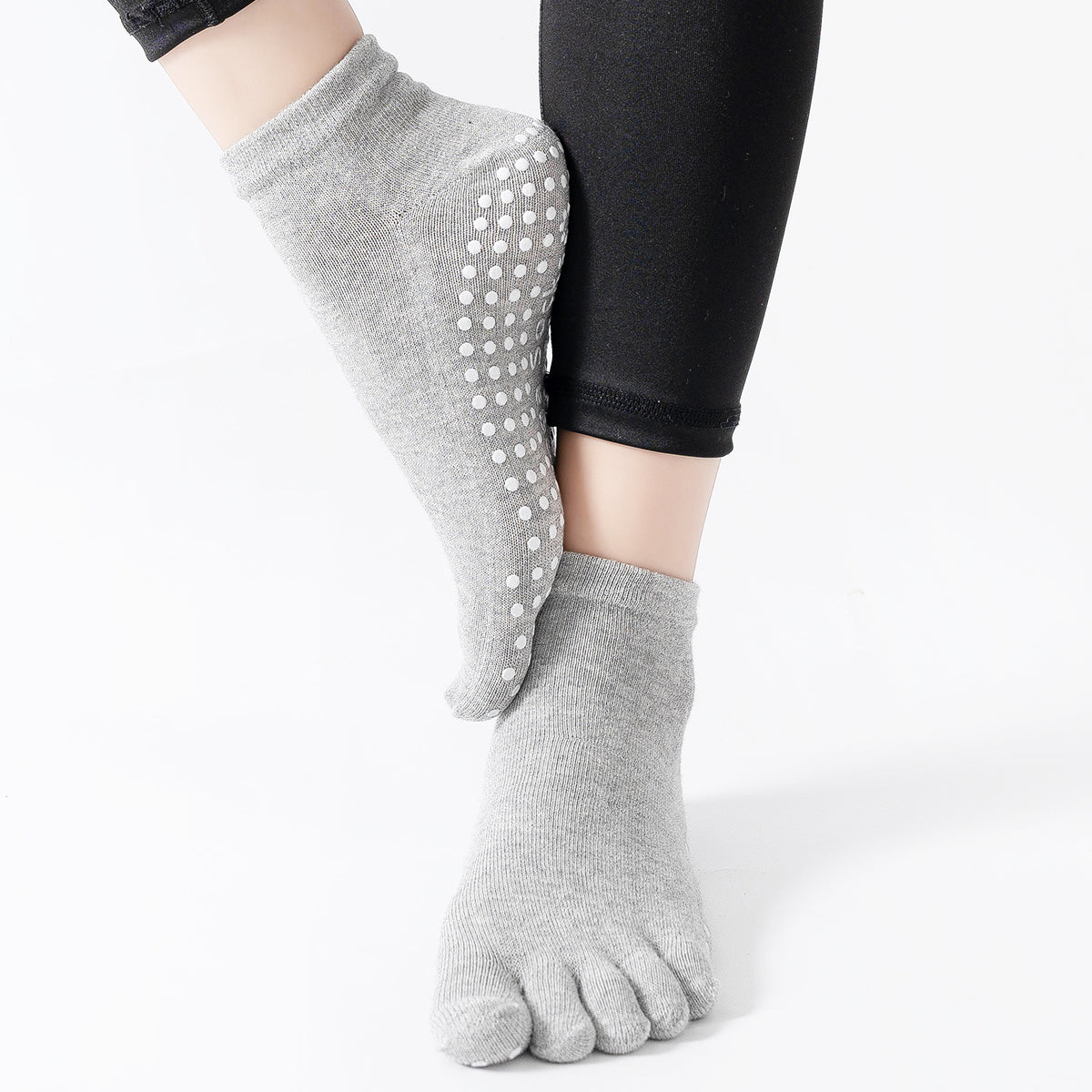 【Yoga Socks】G6浅麻灰-女士五指瑜伽普拉提运动袜
