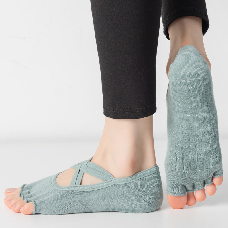 【Yoga Socks】T2孔雀绿-女士半趾瑜伽普拉提运动袜