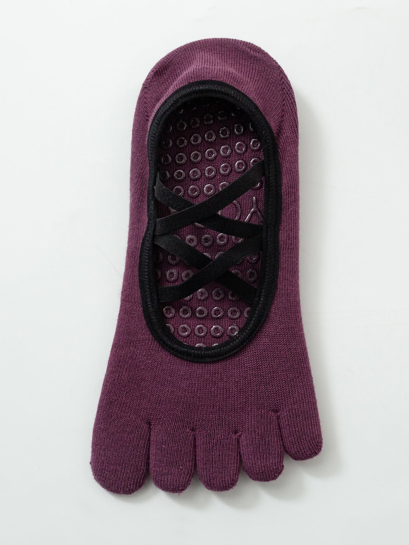 【Yoga Socks】T3紫红-女士半趾瑜伽普拉提运动袜