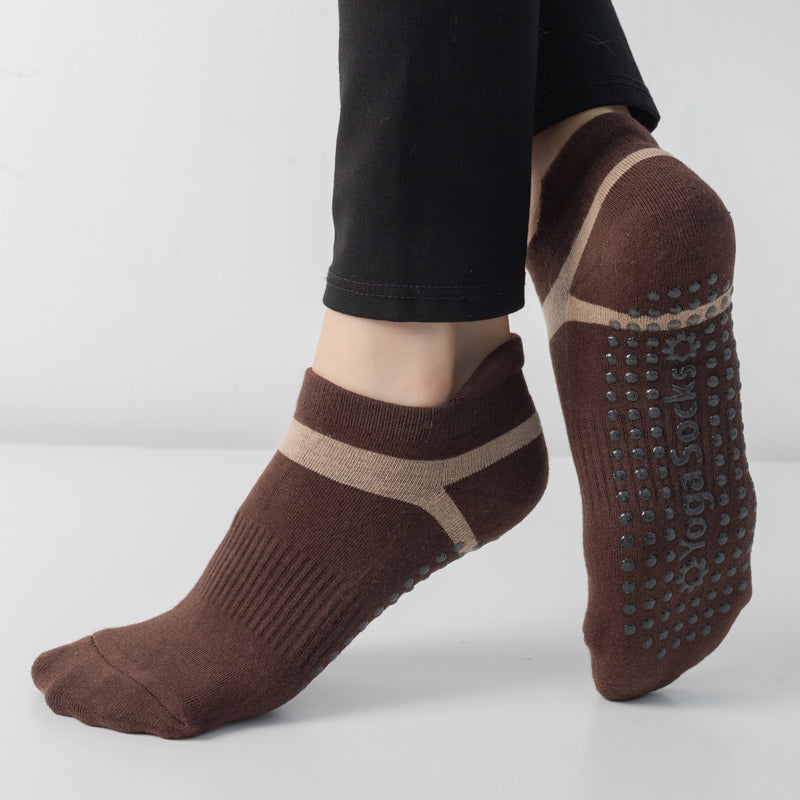 【Yoga Socks】D7咖米-女士毛圈圆头瑜伽普拉提运动袜