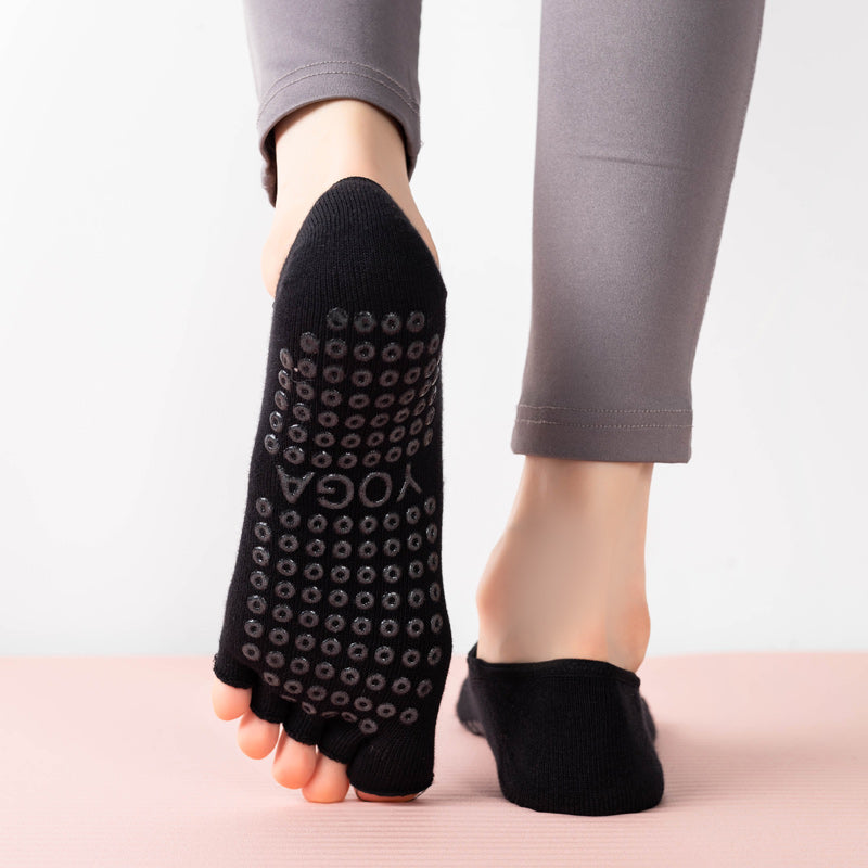 【Yoga Socks】T3黑色-女士半趾瑜伽普拉提运动袜