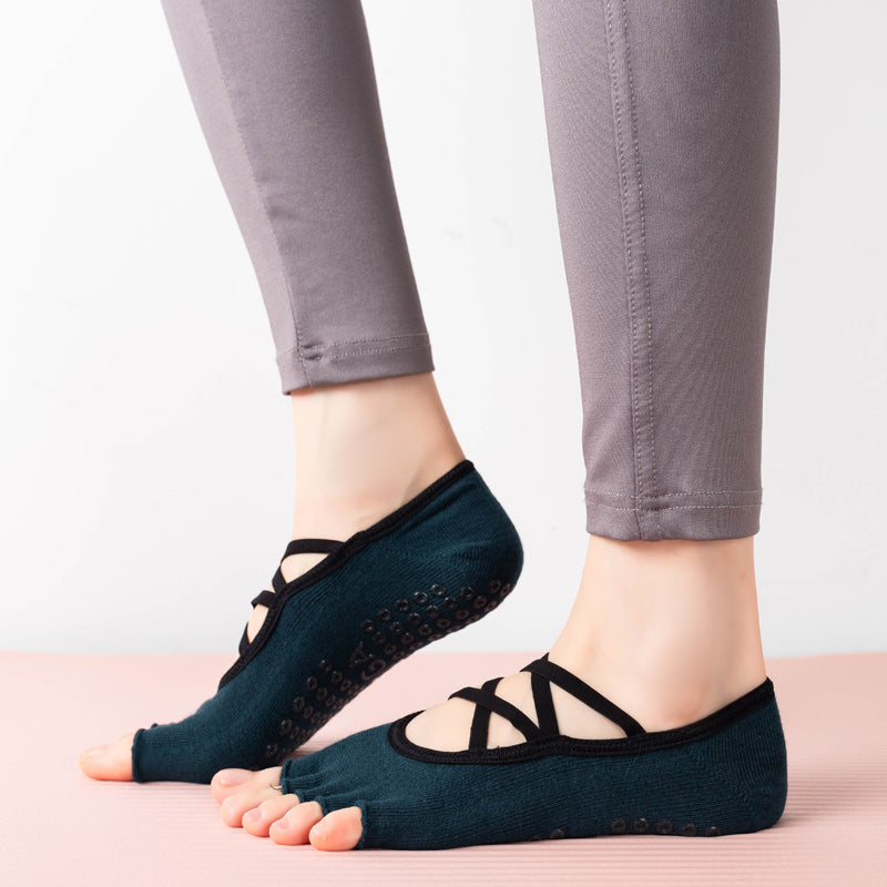 【Yoga Socks】T3墨绿-女士半趾瑜伽普拉提运动袜