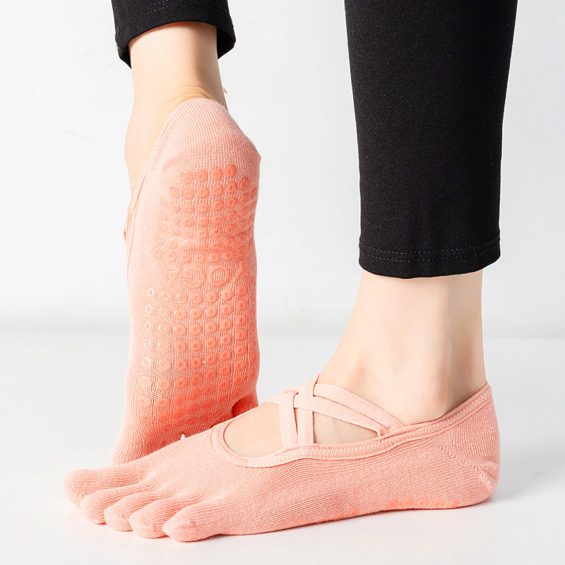 【Yoga Socks】W2珊瑚橙-女士五指瑜伽普拉提运动袜