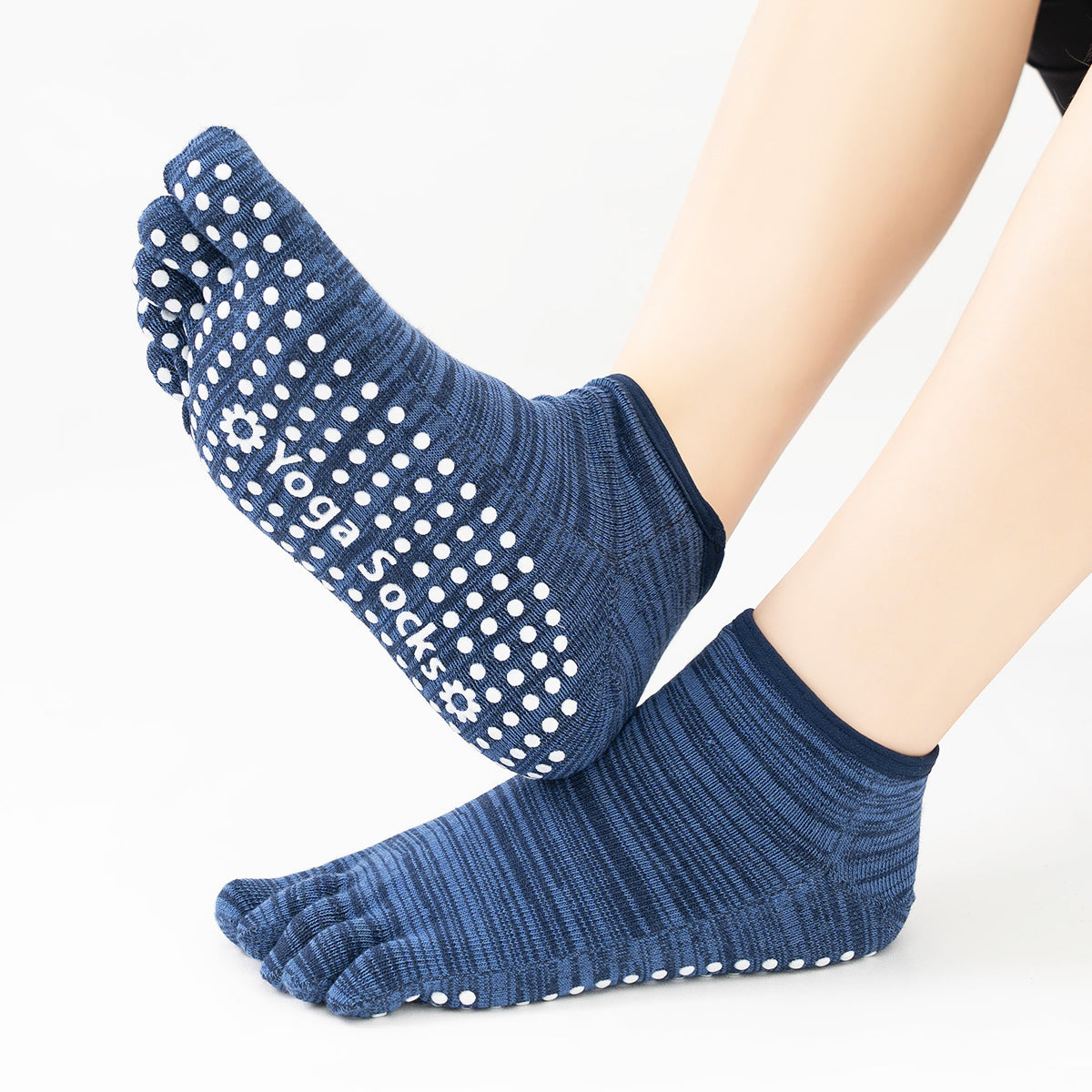 【Yoga Socks】G7青蓝-女士段色五指瑜伽普拉提运动袜