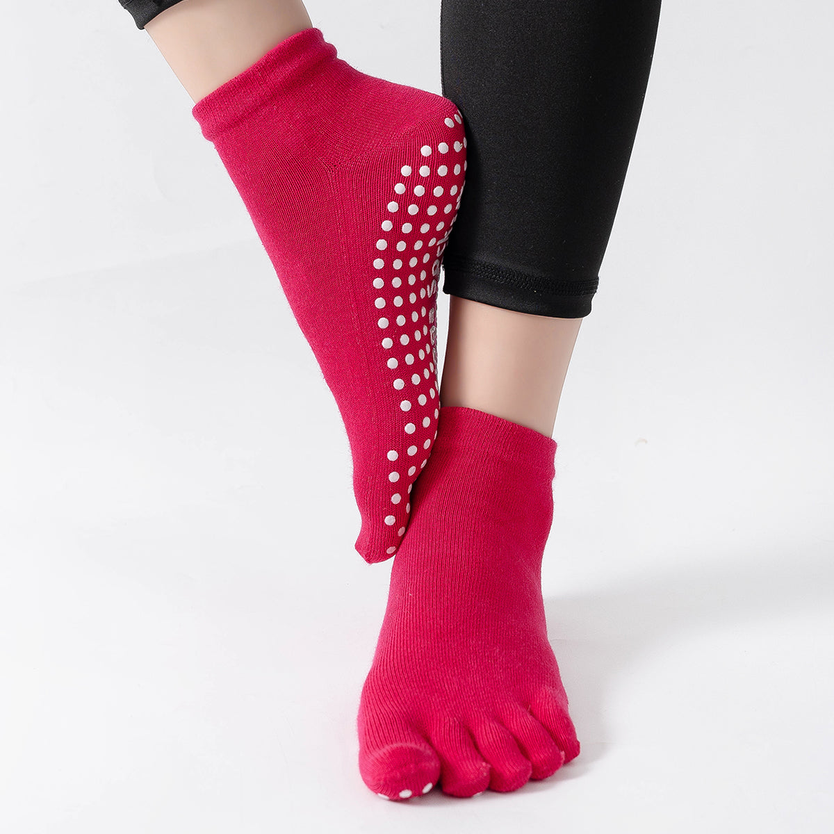 【Yoga Socks】G6玫红-女士五指瑜伽普拉提运动袜