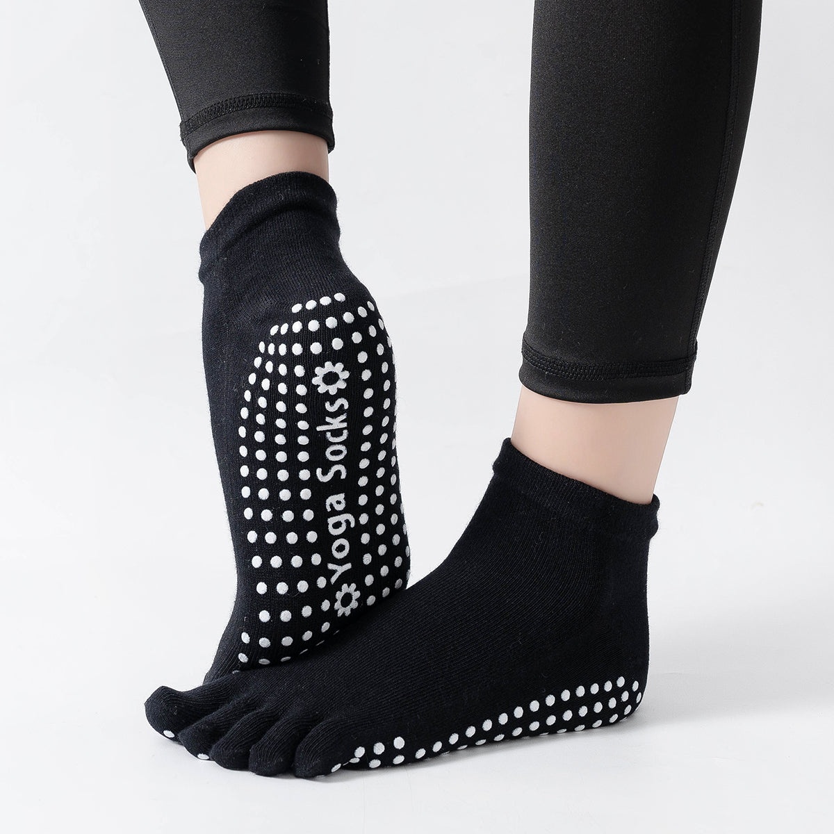 【Yoga Socks】G6黑色-女士五指瑜伽普拉提运动袜
