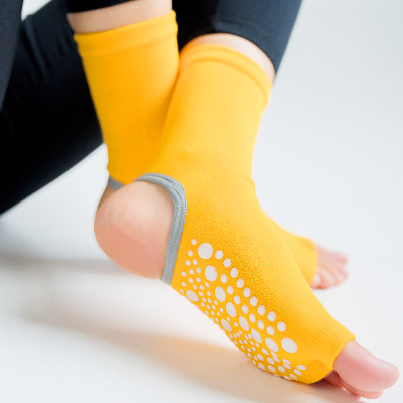 【Yoga Socks】J6橙色-女士长筒二指瑜伽普拉提运动袜