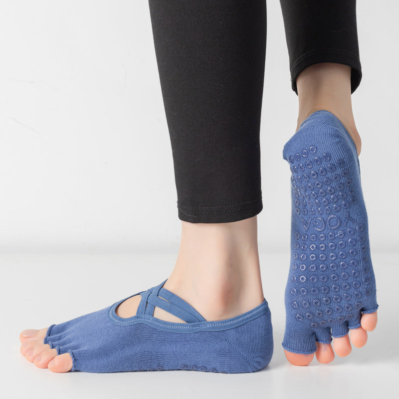 【Yoga Socks】T2深蓝-女士半趾瑜伽普拉提运动袜