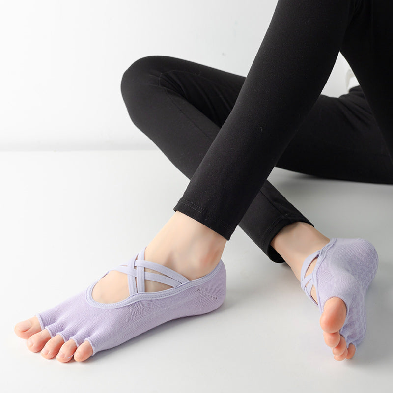 【Yoga Socks】T2浅紫-女士半趾瑜伽普拉提运动袜
