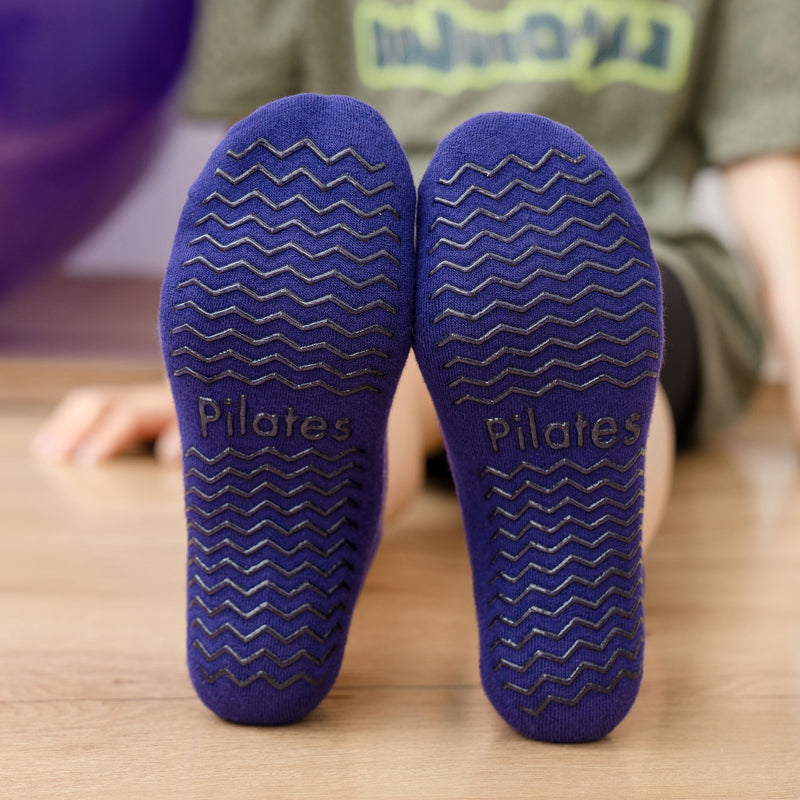 【Yoga Socks】D4紫粉-女士提花香薰毛圈圆头瑜伽普拉提运动袜