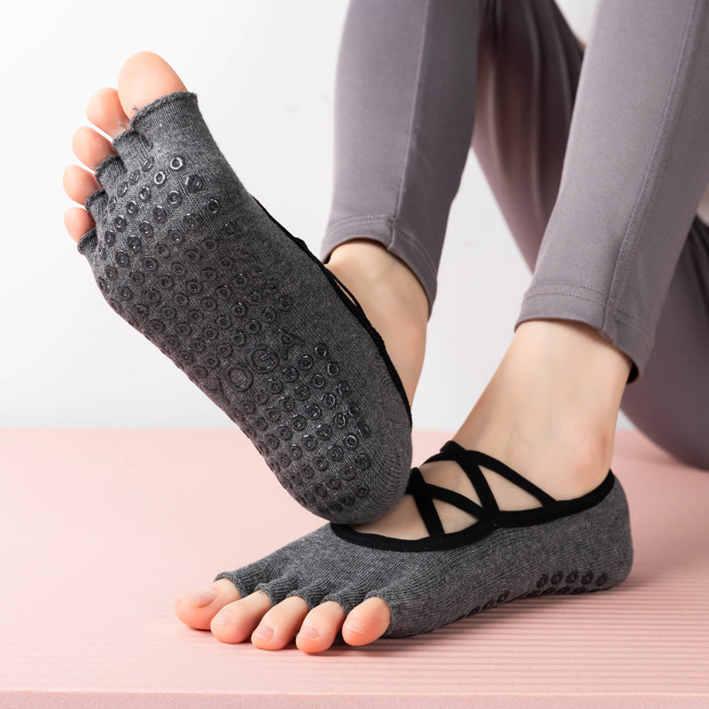 【Yoga Socks】T3深麻灰-女士半趾瑜伽普拉提运动袜