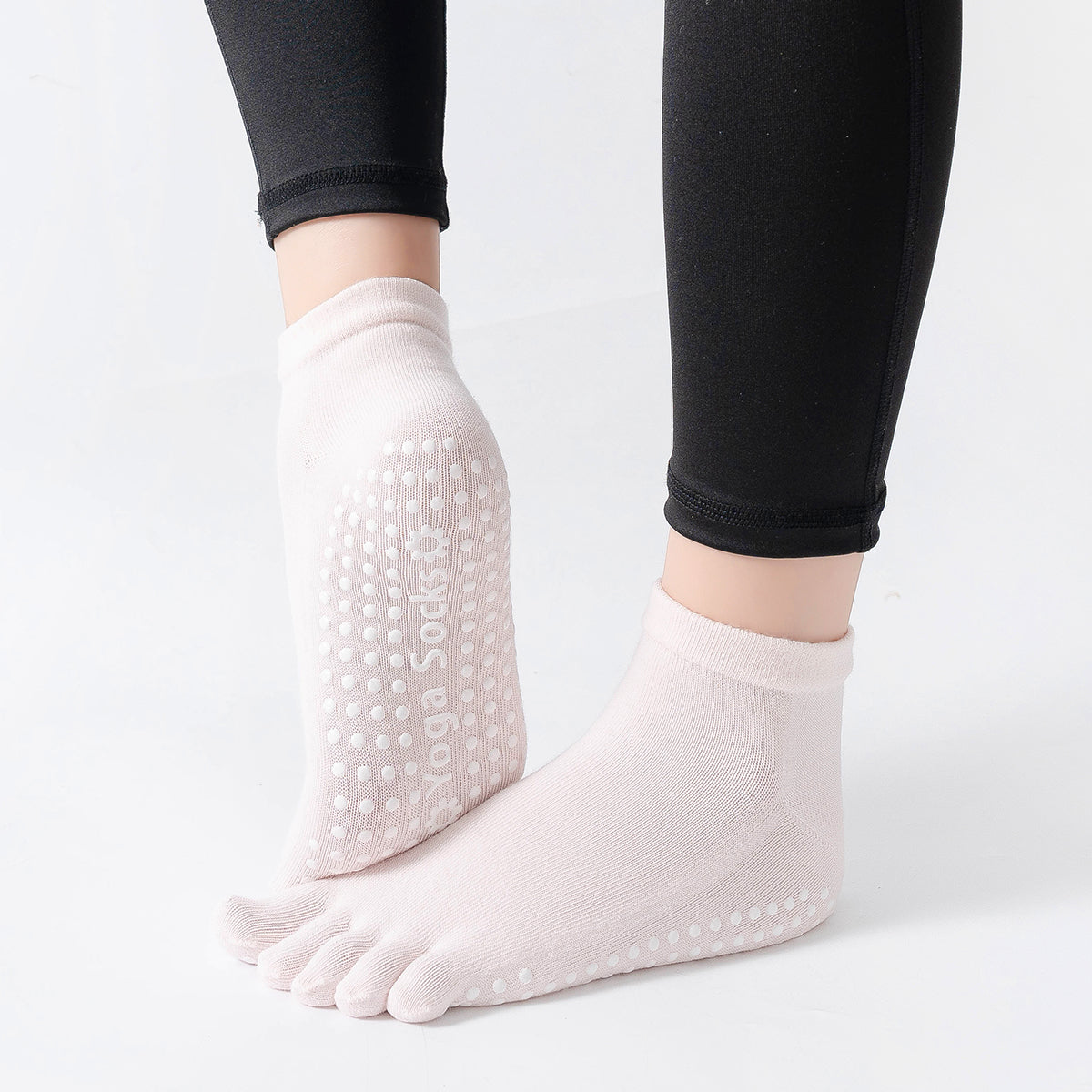 【Yoga Socks】G6浅粉-女士五指瑜伽普拉提运动袜