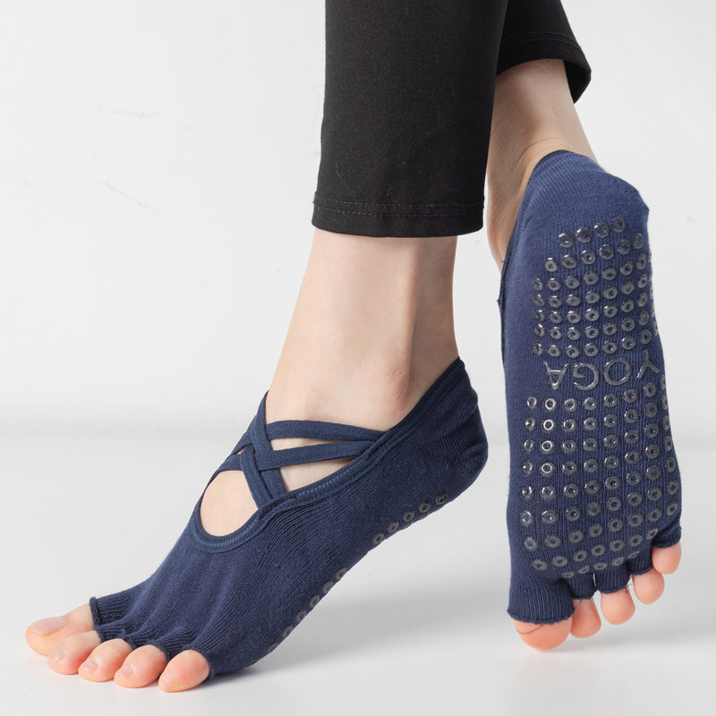 【Yoga Socks】T2藏青-女士半趾瑜伽普拉提运动袜