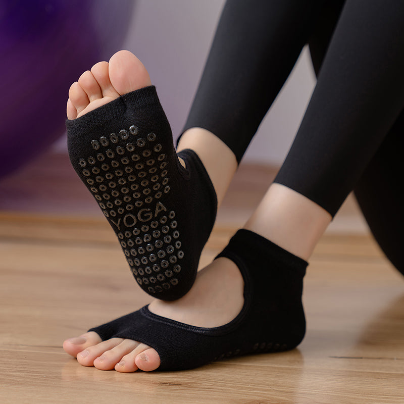 【Yoga Socks】J3黑色-女士二指瑜伽普拉提运动袜