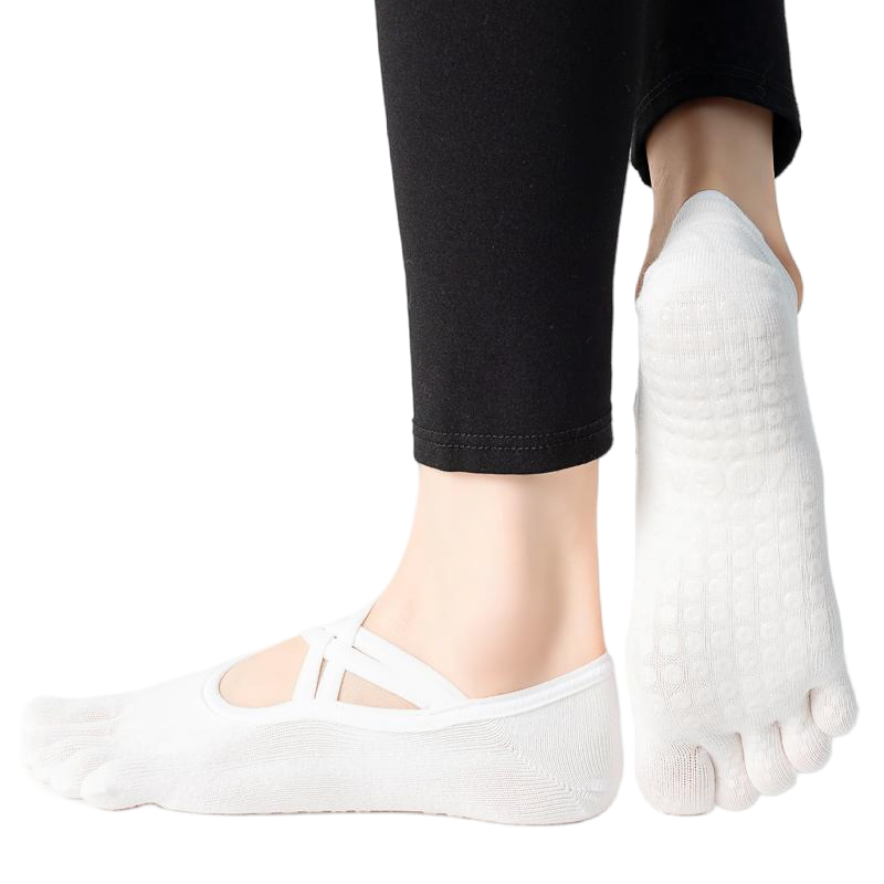 【Yoga Socks】W2白色-女士五指瑜伽普拉提运动袜