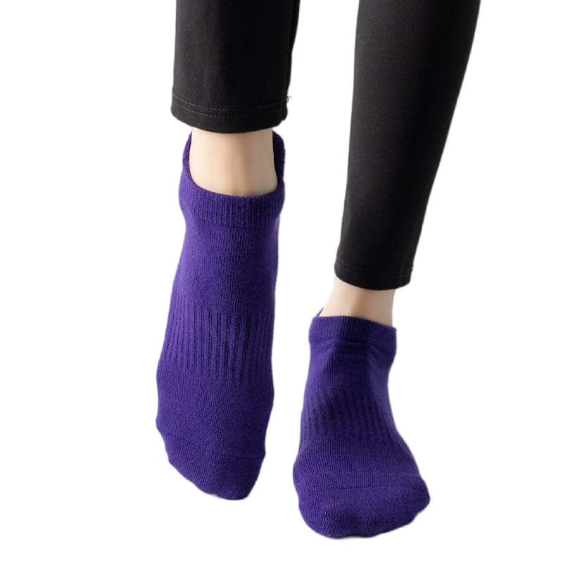【Yoga Socks】D1紫罗兰-女士毛圈圆头瑜伽普拉提运动袜
