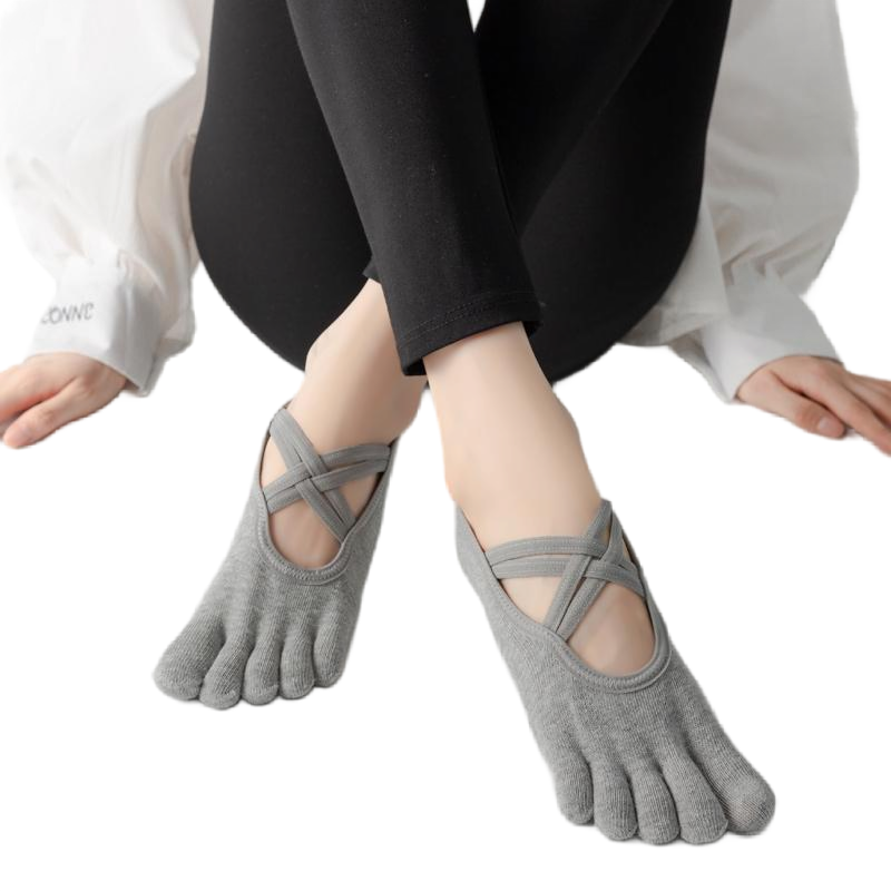 【Yoga Socks】W2浅麻灰-女士五指瑜伽普拉提运动袜