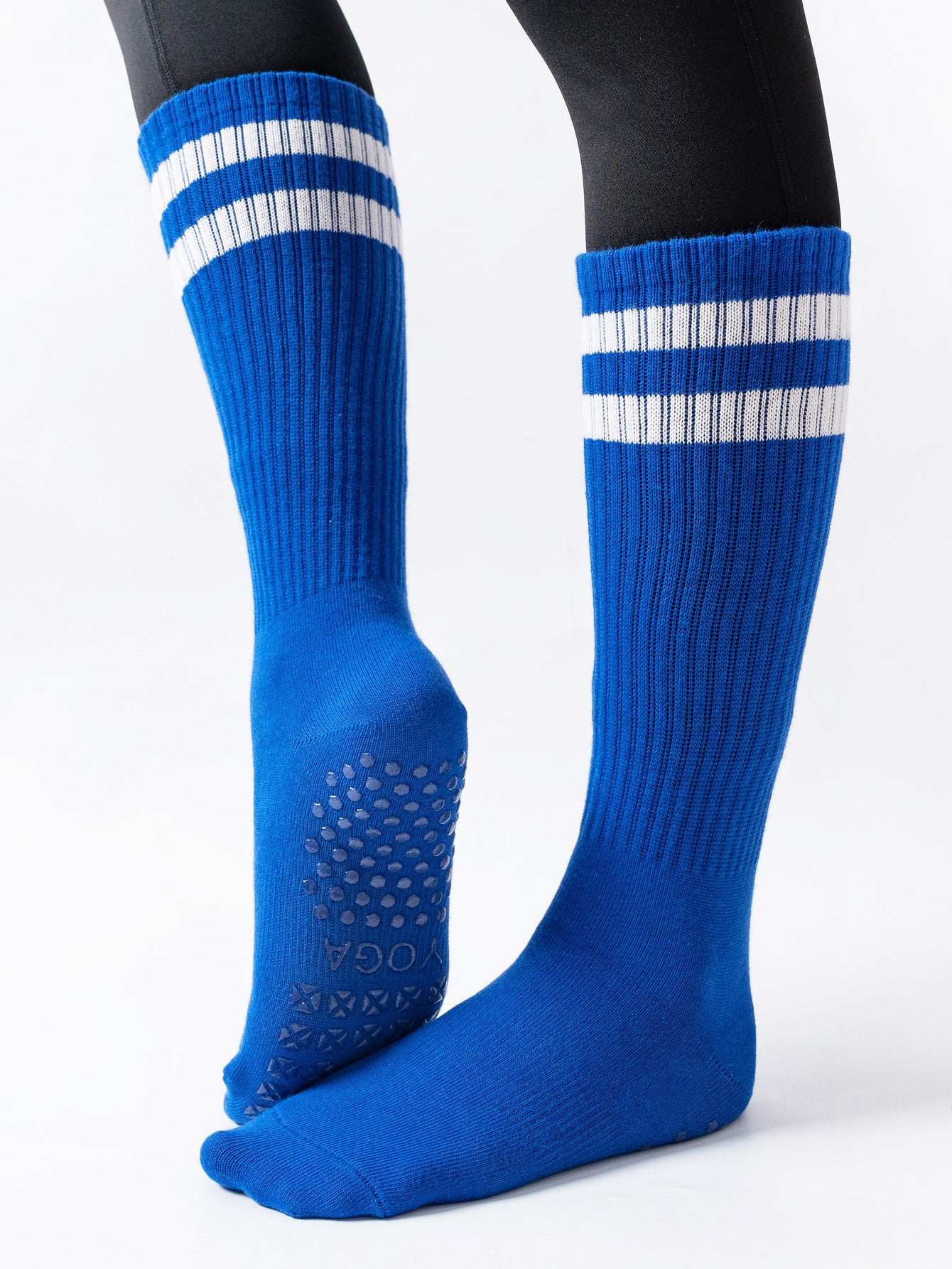 【Yoga Socks】N2克莱因蓝-女士长筒圆头瑜伽普拉提运动袜