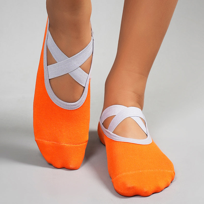【Yoga Socks】H2爱马仕橙-女士圆头瑜伽普拉提运动袜