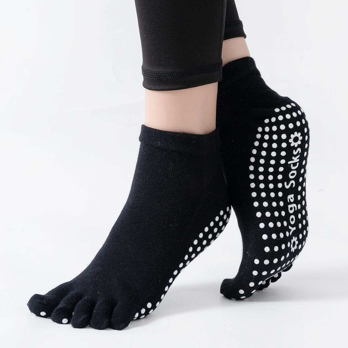 【Yoga Socks】G6黑色-女士五指瑜伽普拉提运动袜