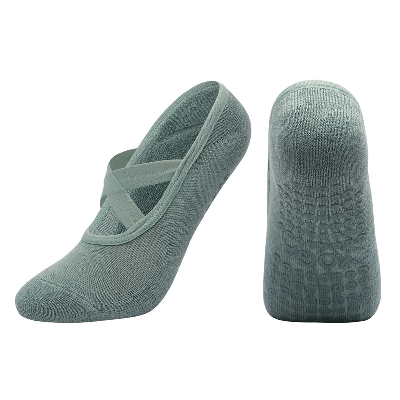 【Yoga Socks】Q2孔雀绿-女士毛圈圆头瑜伽普拉提运动袜
