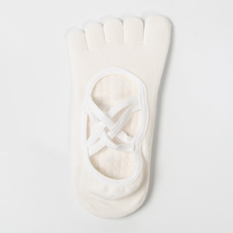【Yoga Socks】W2白色-女士五指瑜伽普拉提运动袜