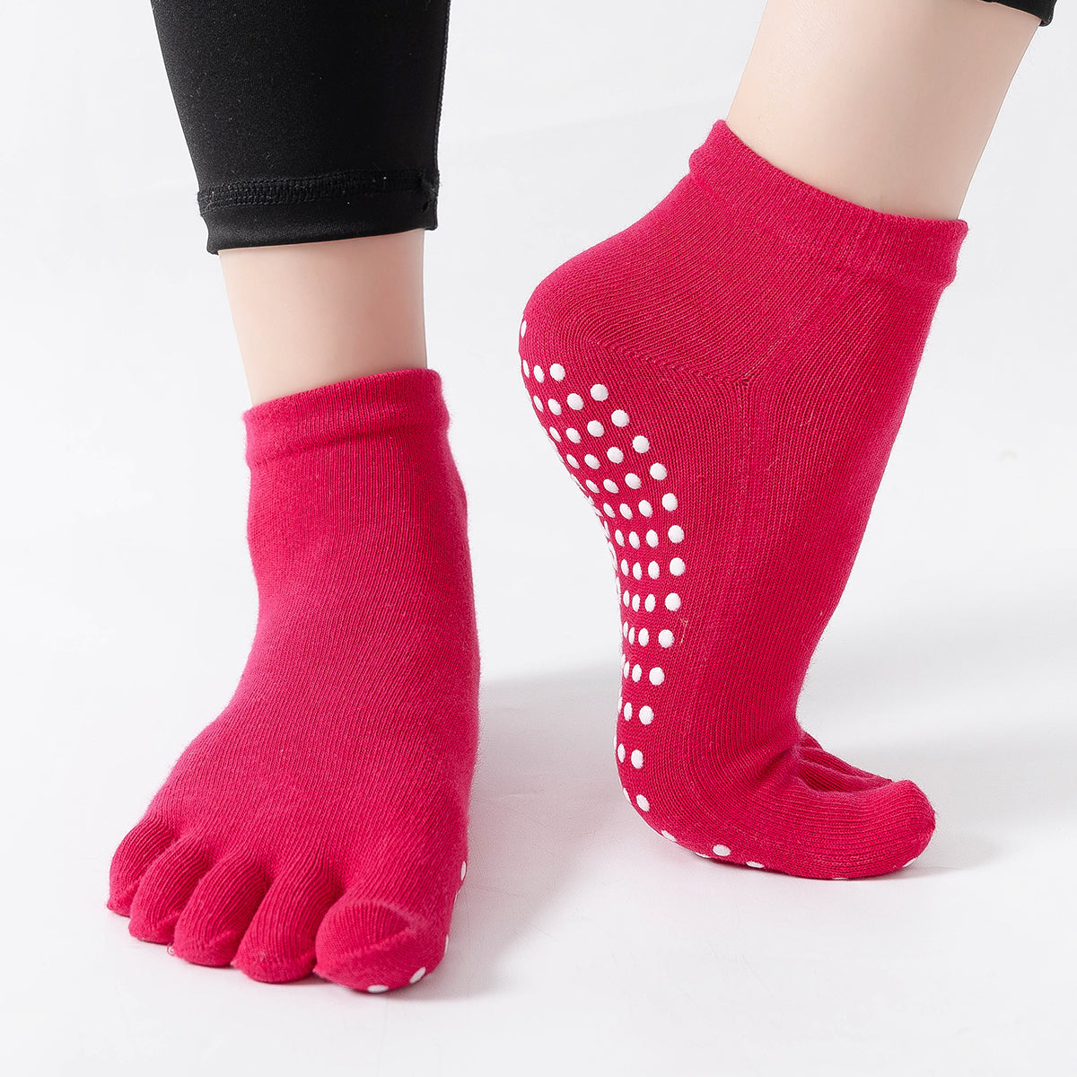 【Yoga Socks】G6玫红-女士五指瑜伽普拉提运动袜