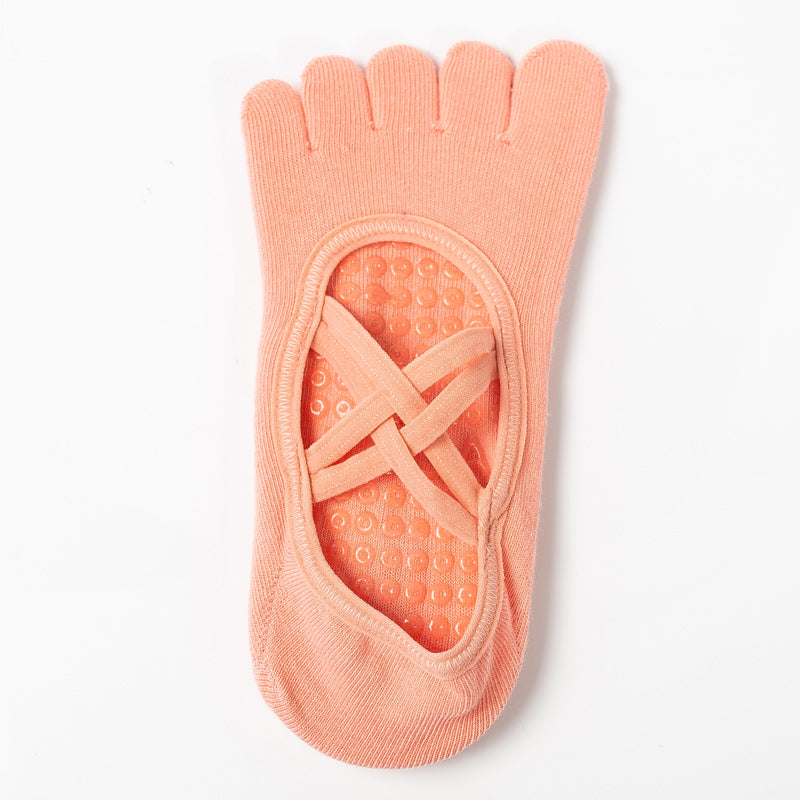 【Yoga Socks】W2珊瑚橙-女士五指瑜伽普拉提运动袜