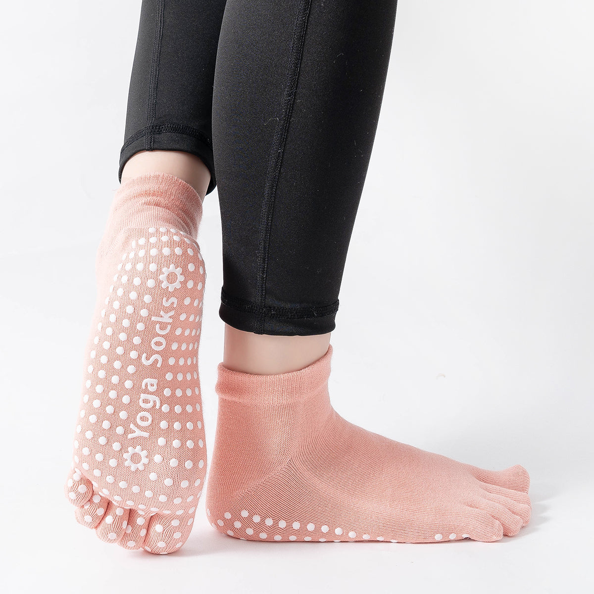 【Yoga Socks】G6珊瑚橙-女士五指瑜伽普拉提运动袜