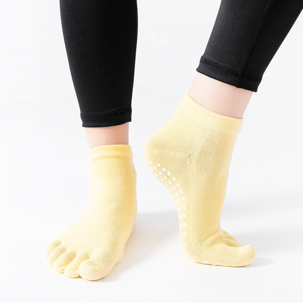 【Yoga Socks】G6黄色-女士五指瑜伽普拉提运动袜