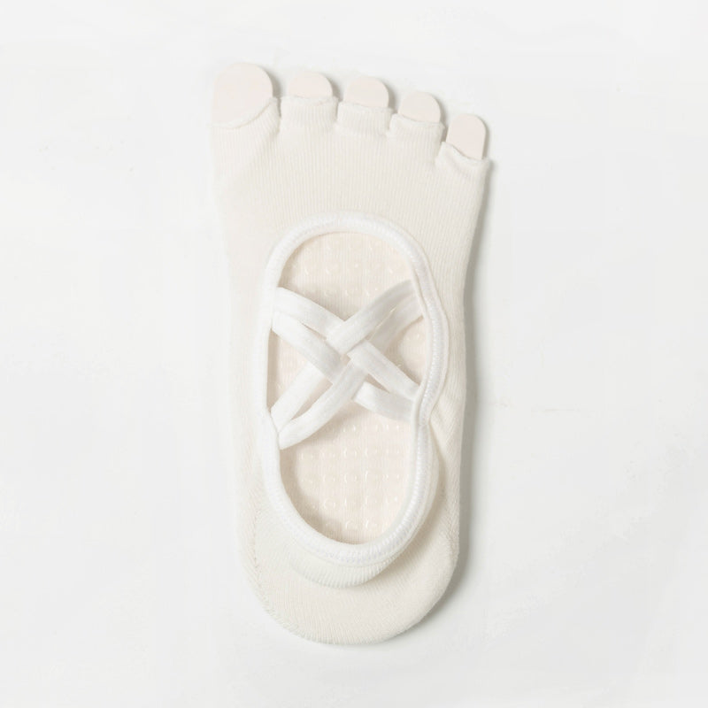 【Yoga Socks】T2白色-女士半趾瑜伽普拉提运动袜