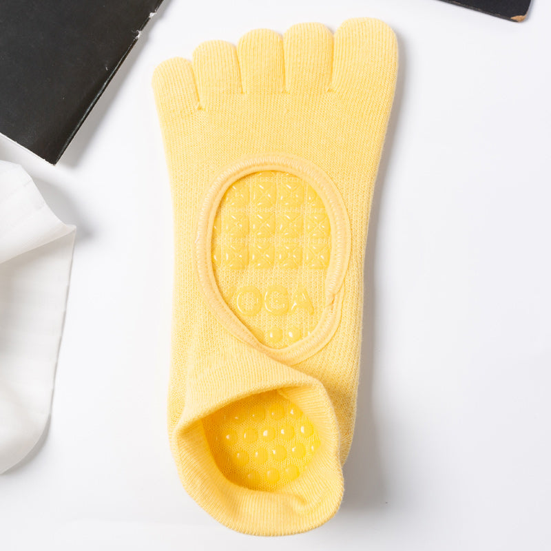 【Yoga Socks】V1黄色-女士五指瑜伽普拉提运动袜