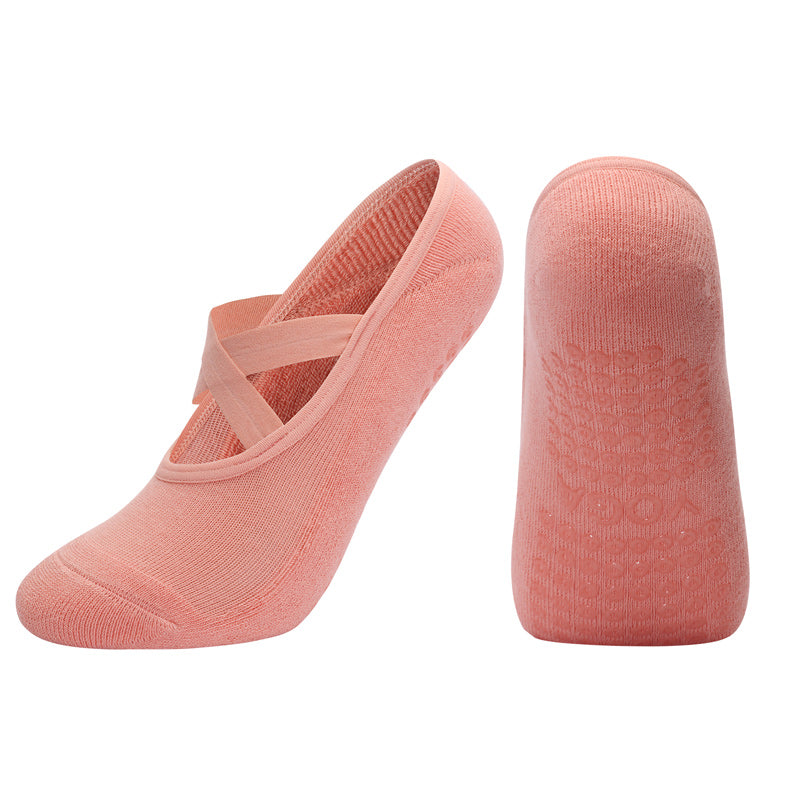 【Yoga Socks】Q2珊瑚橙-女士毛圈圆头瑜伽普拉提运动袜
