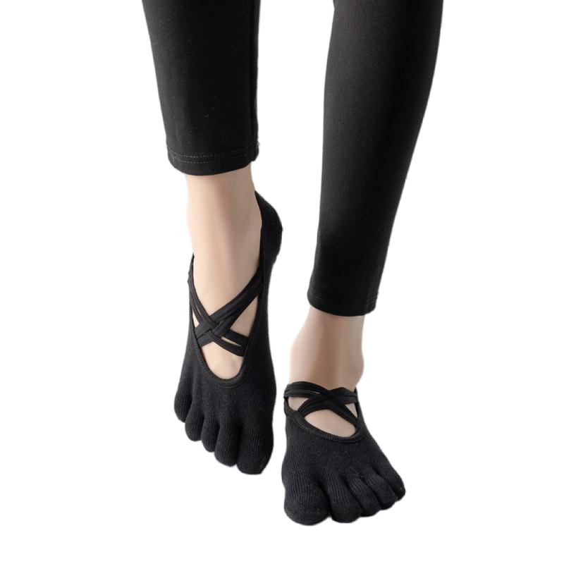 【Yoga Socks】W2黑色-女士五指瑜伽普拉提运动袜