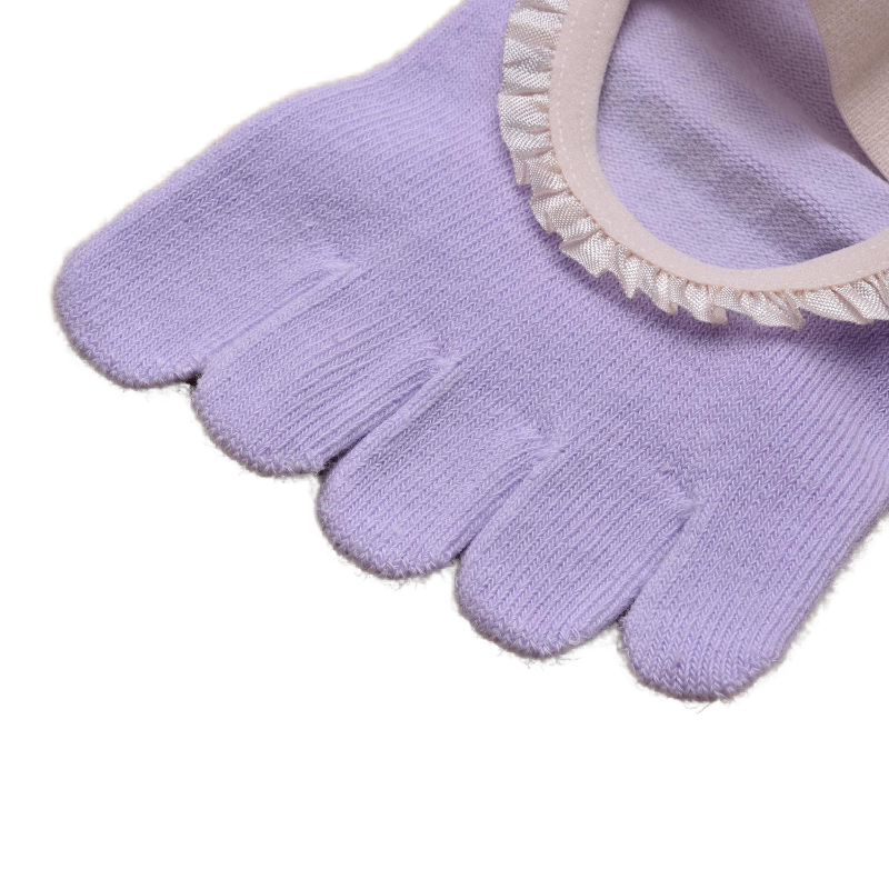 【Yoga Socks】W7浅紫-女士花边五指瑜伽普拉提运动袜