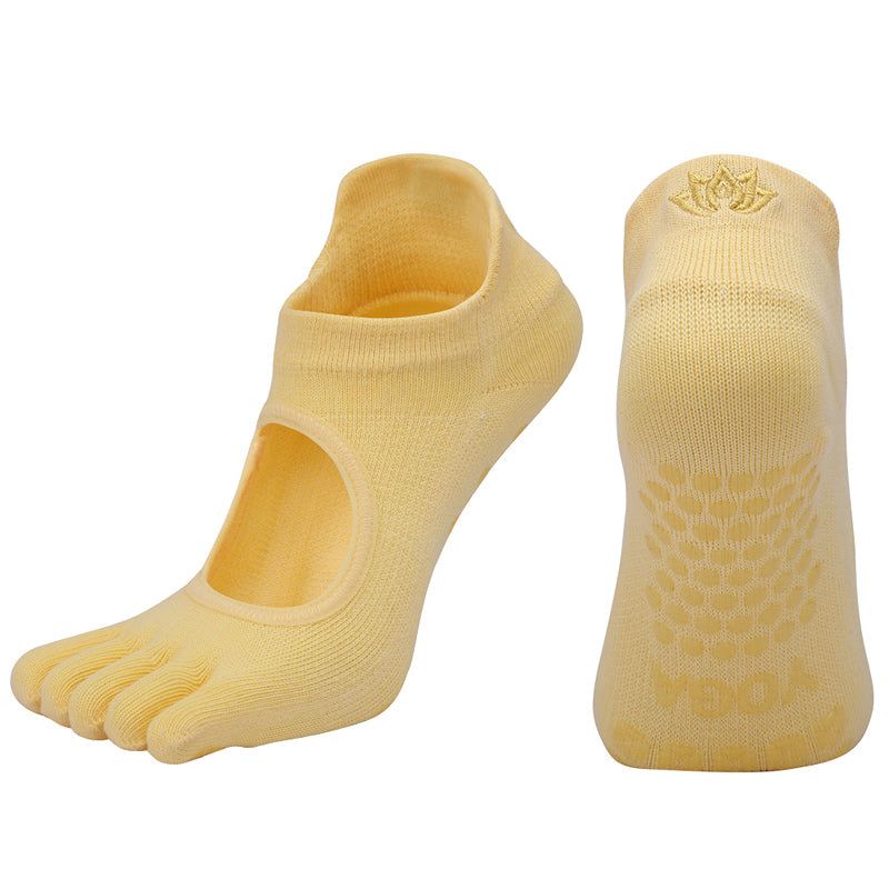 【Yoga Socks】V1黄色-女士五指瑜伽普拉提运动袜