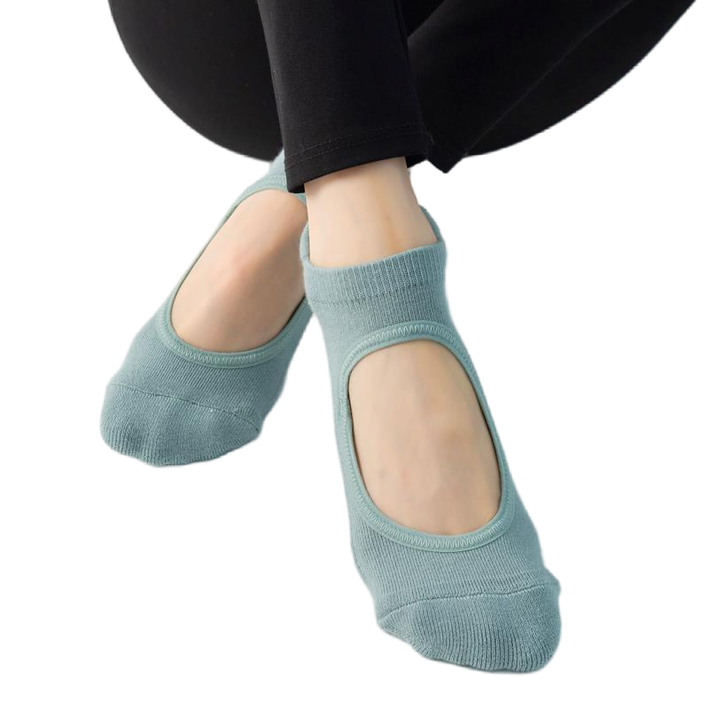 【Yoga Socks】A4孔雀绿-女士毛圈圆头瑜伽普拉提运动袜