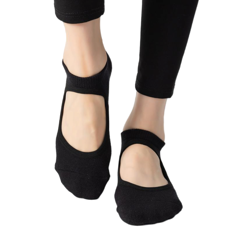 【Yoga Socks】A9黑色-女士毛圈圆头瑜伽普拉提运动袜