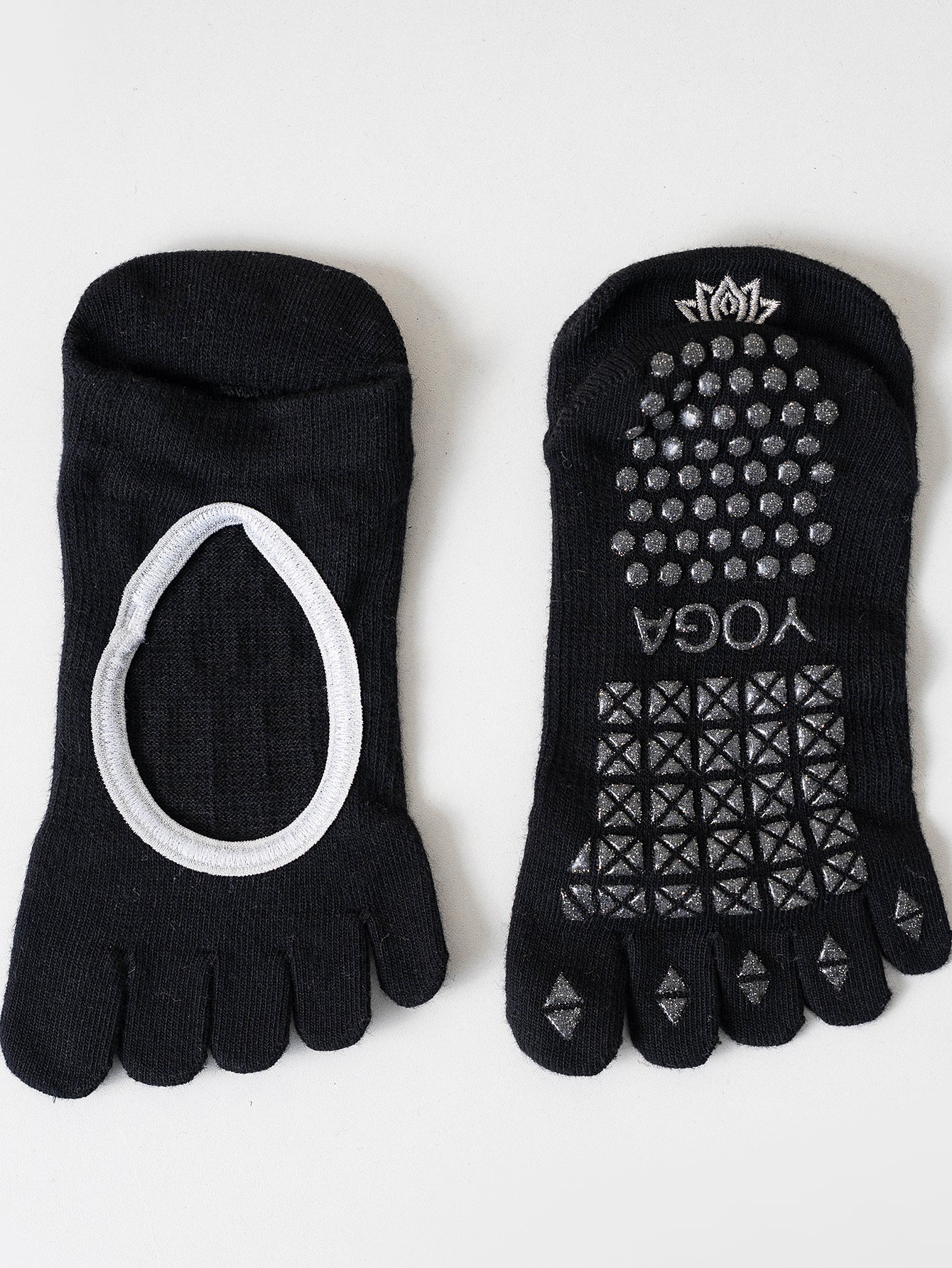 【Yoga Socks】V3黑银-女士五指瑜伽普拉提运动袜