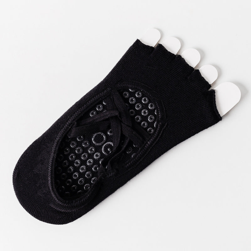 【Yoga Socks】T2黑色-女士半趾瑜伽普拉提运动袜