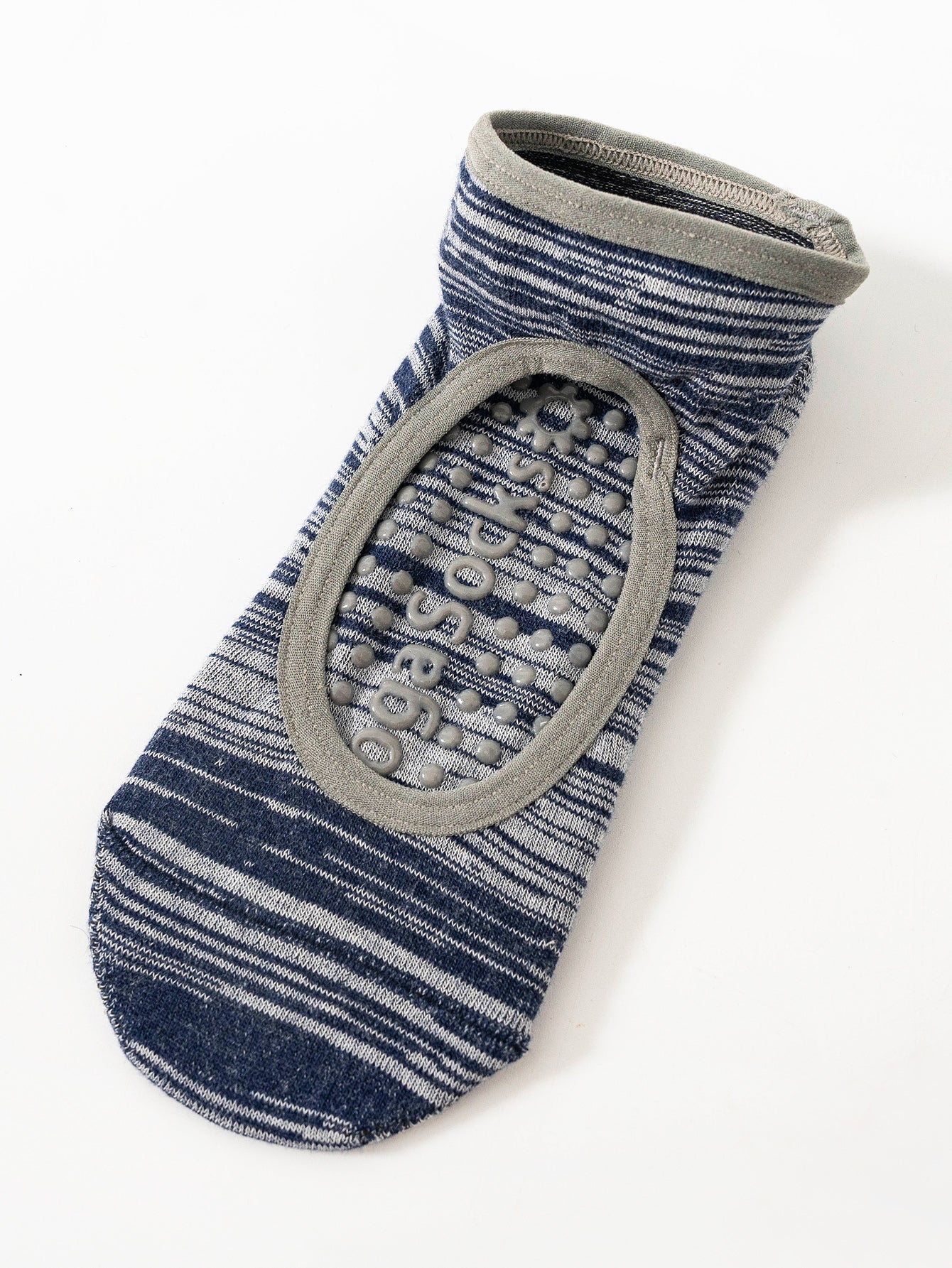 【Yoga Socks】E3青灰-女士段色圆头瑜伽普拉提运动袜