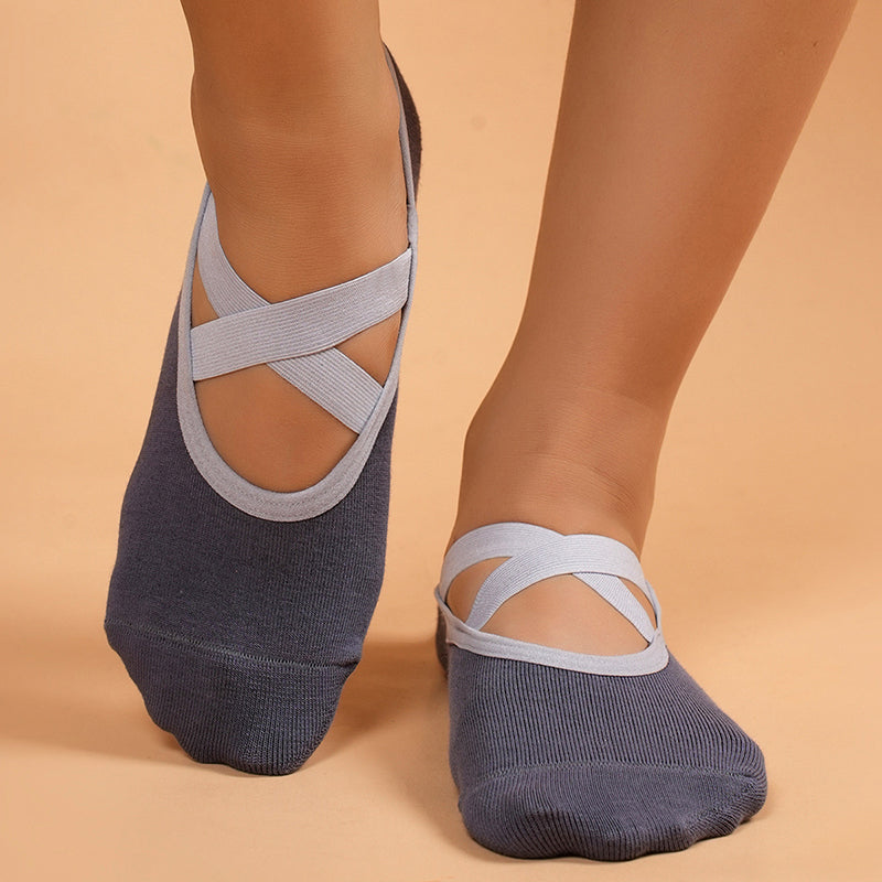 【Yoga Socks】H2碳灰-女士圆头瑜伽普拉提运动袜