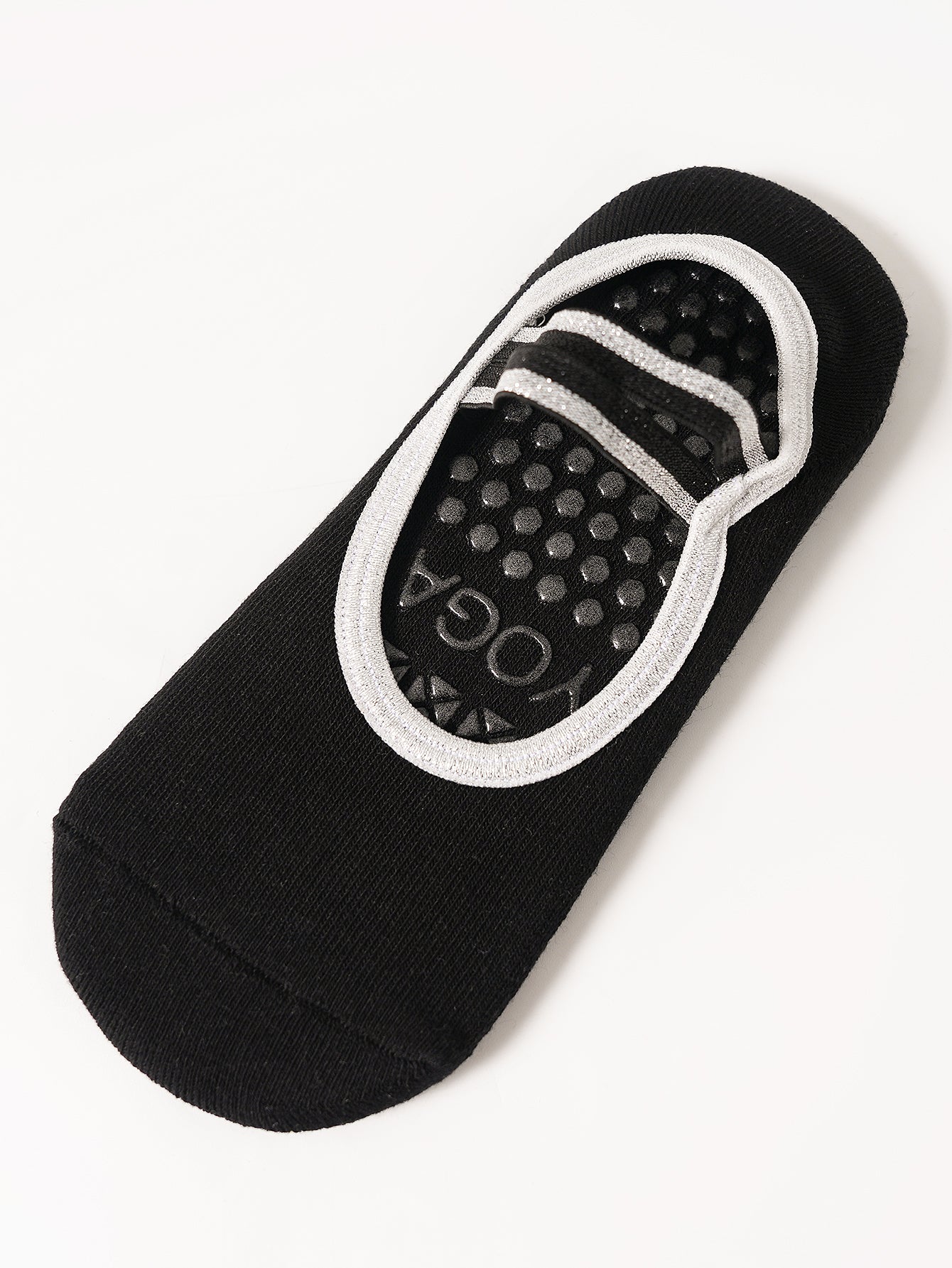 【Yoga Socks】Q4黑色-女士毛圈圆头瑜伽普拉提运动袜
