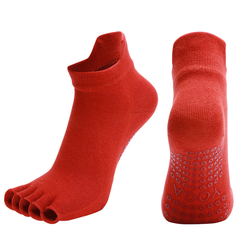 【Yoga Socks】U1中国红-女士半趾瑜伽普拉提运动袜