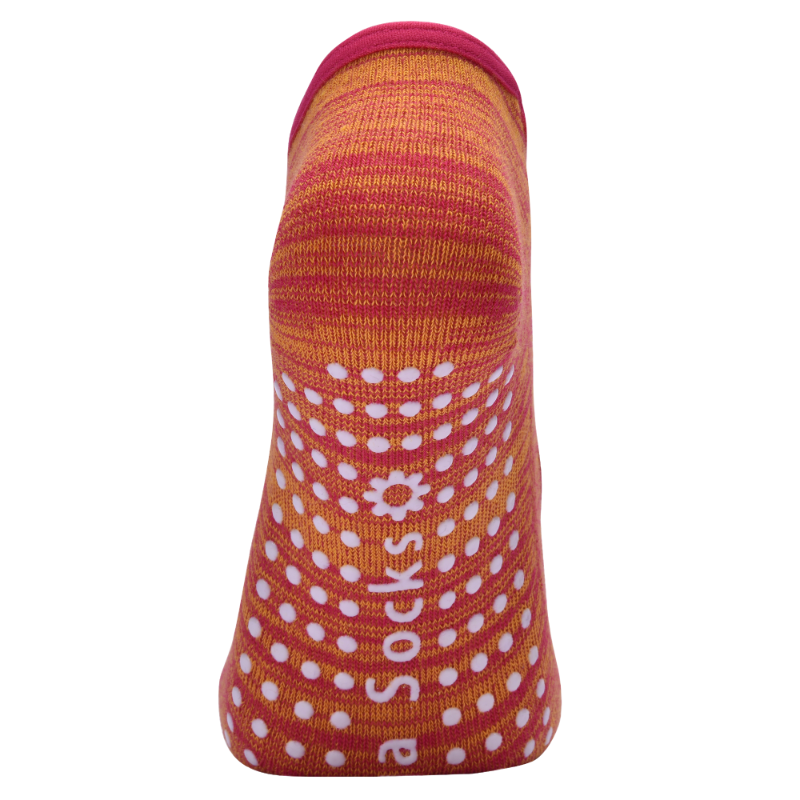 【Yoga Socks】F7玫橙-女士段色半趾瑜伽普拉提运动袜
