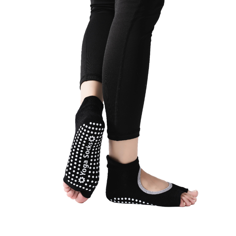 【Yoga Socks】J5黑色-女士二指瑜伽普拉提运动袜