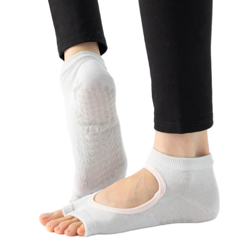 【Yoga Socks】J4浅灰-女士二指瑜伽普拉提运动袜