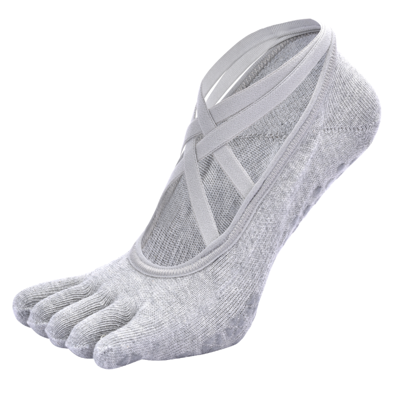 【Yoga Socks】W9浅麻灰-女士五指瑜伽普拉提运动袜